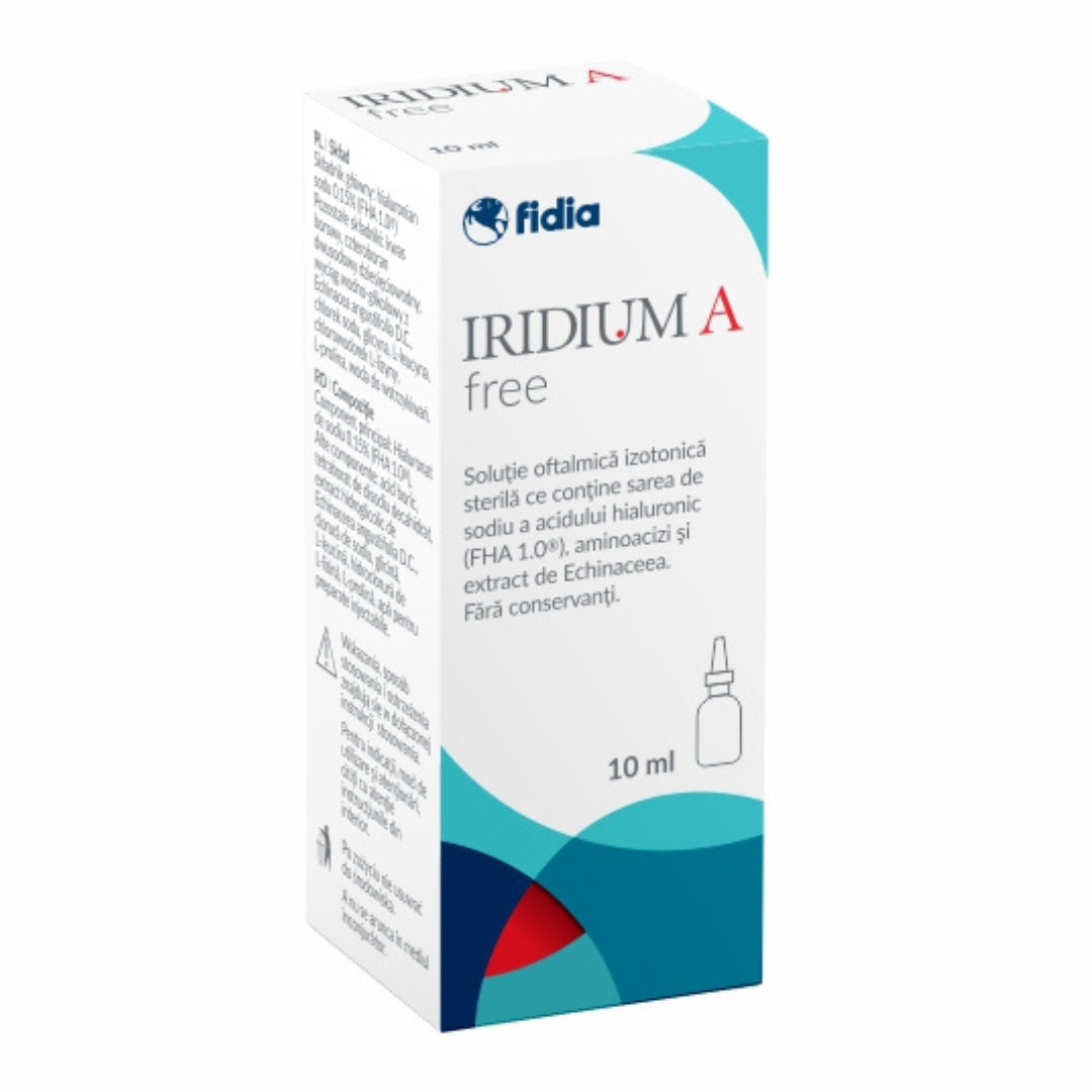 Iridium A free picaturi oftalmice, 10 ml, Fidia Farmaceutici