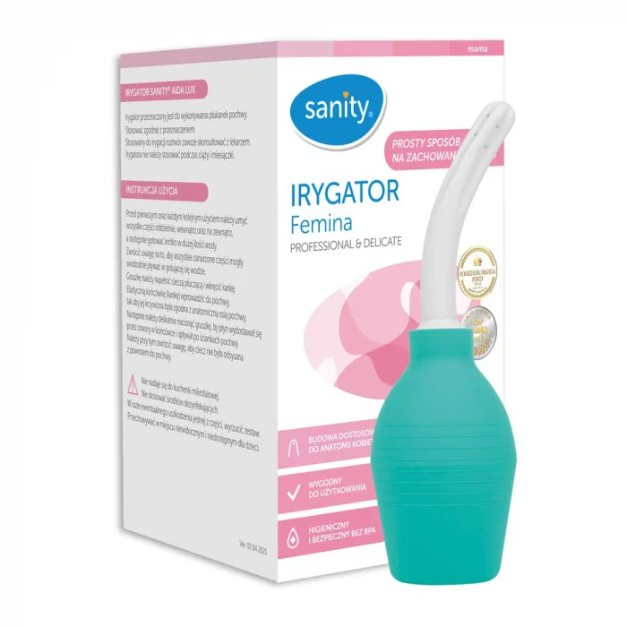 Irigator vaginal Sanity Femina, igiena intima, 340 ml, Verde