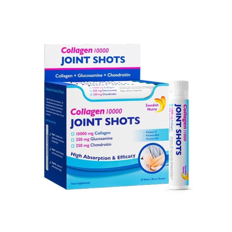 Colagen lichid hidrolizat de tip 1, 2 și 3 Joint Shots, 20 fiole, Swedish Nutra