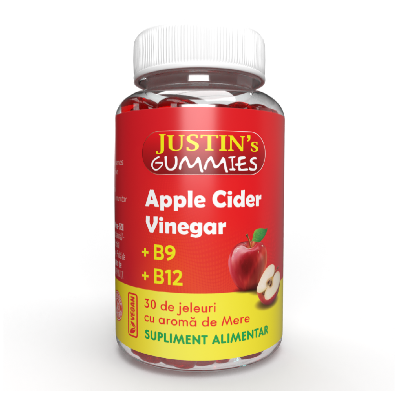 Apple Cider Vinegar, 30 jeleuri, Justin Pharma