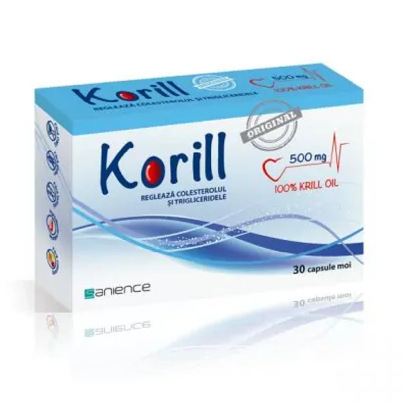 Korill ulei de krill 500 mg, 30 capsule, Sanience