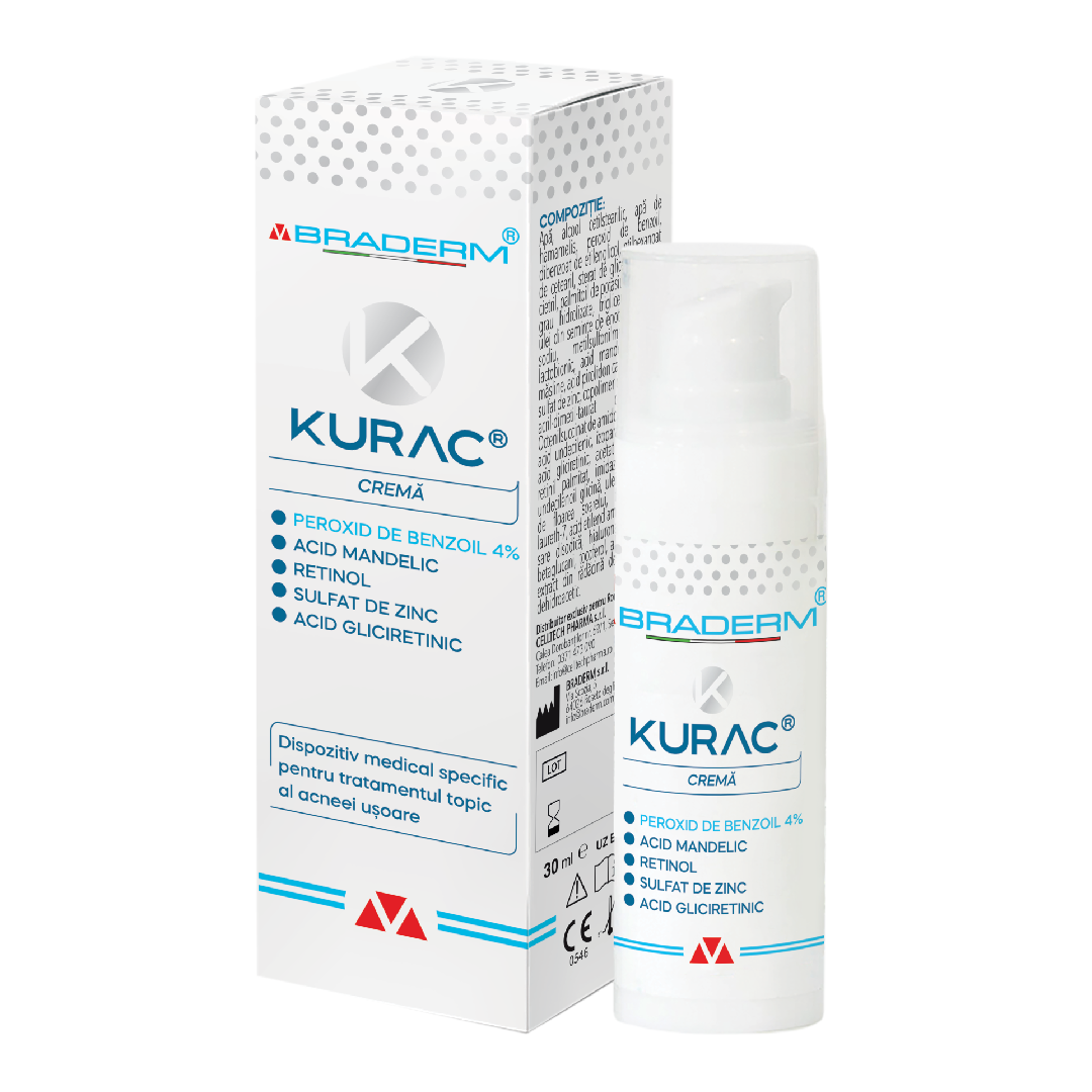 Kurac crema pentru tratamentul acneei, 30 ml, Braderm