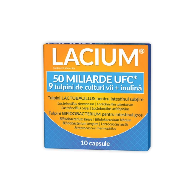 in cat timp se reface flora intestinala Lacium 50 miliarde UCF, 10 capsule, flora intestinala