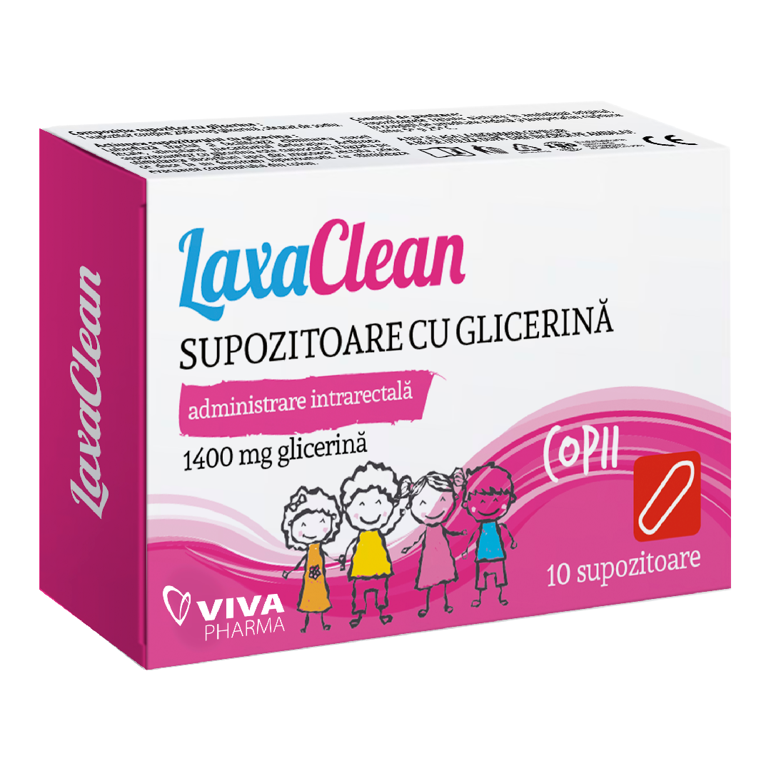supozitoare cu glicerina bebe de 3 saptamani Supozitoare cu glicerina pentru copii LaxaClean, 10 bucati, Viva Pharma