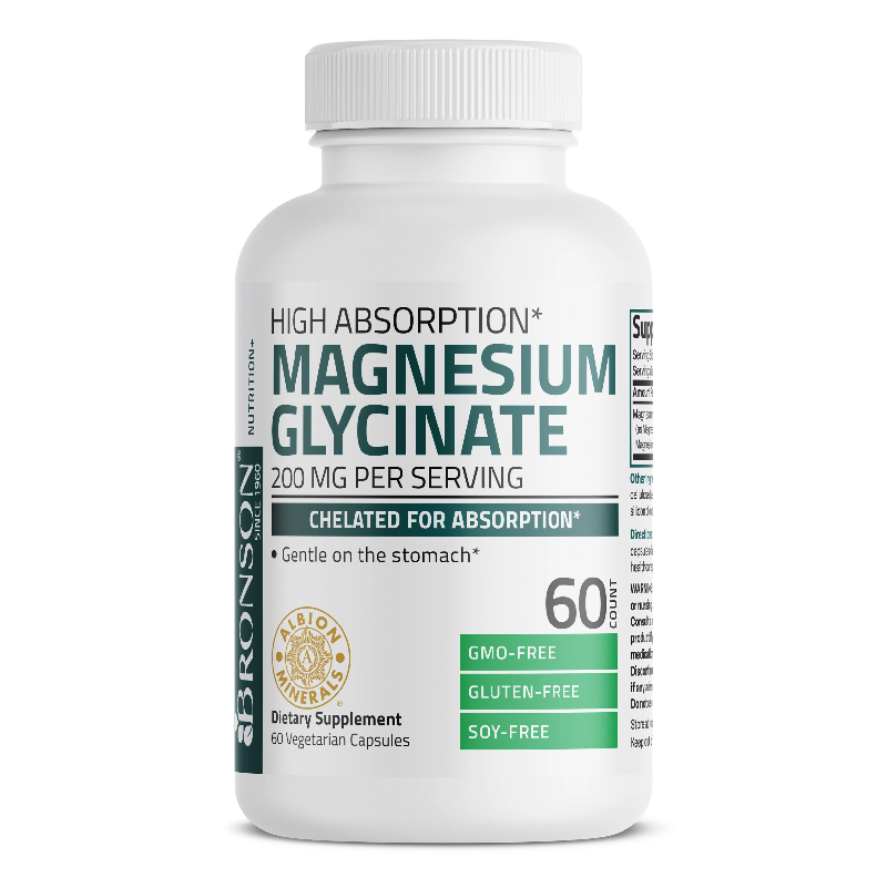 Magneziu Bisglicinat 200 mg, 60 capsule, Bronson Laboratories