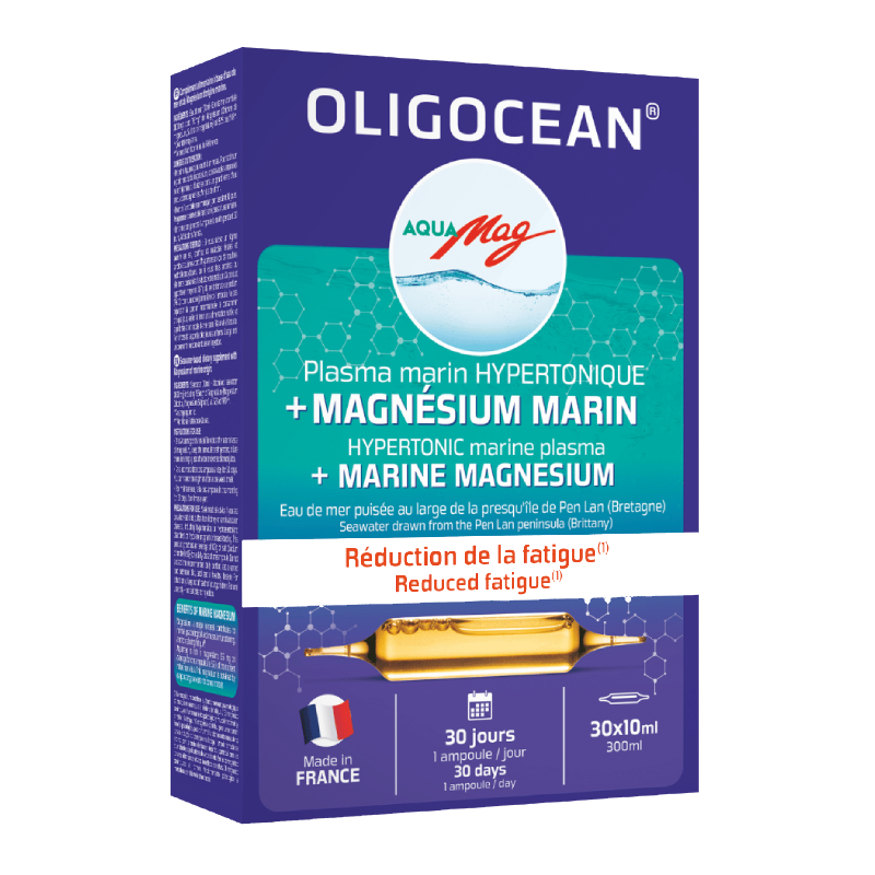 Magneziu marin AquaMag si Plasma Marina Hipertonica, 30 fiole*10ml, Oligocean