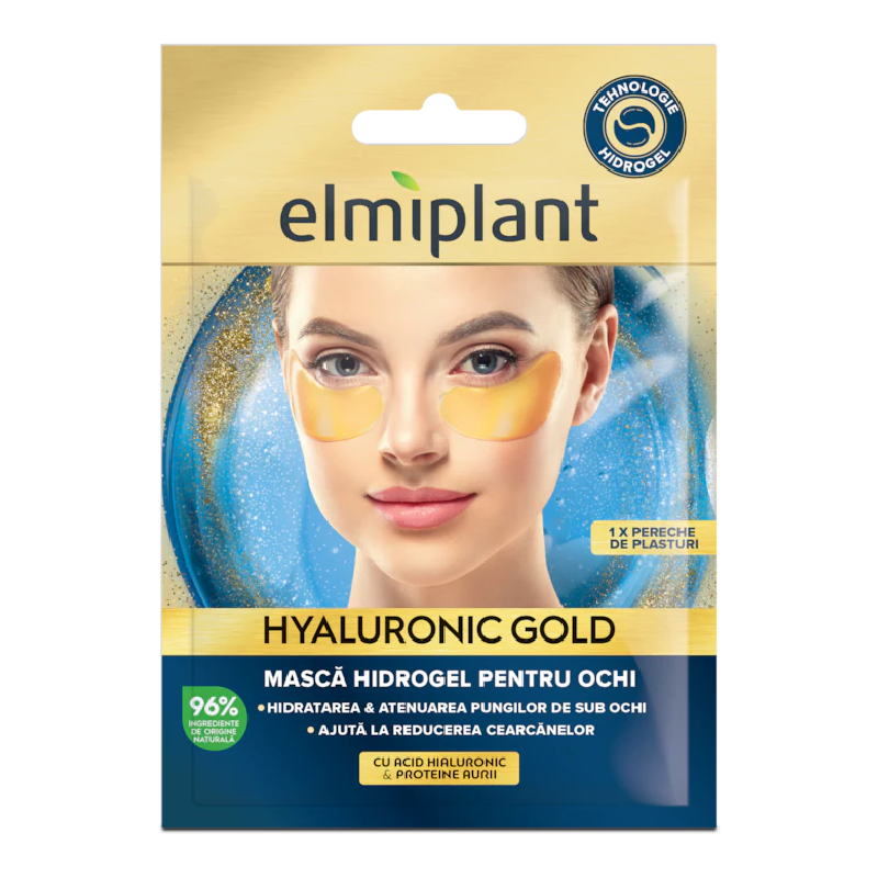 Masca hidrogel pentru ochi Hyaluronic Gold, Elmiplant 