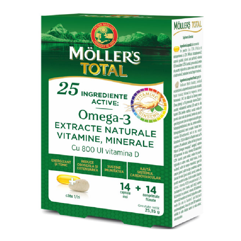 Mollers Total, 14 capsule + 14 comprimate, Moller\'s