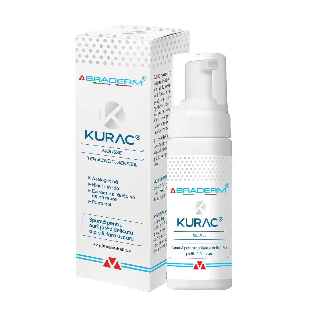 Spuma pentru curatarea pielii Kurac, 100 ml, Braderm