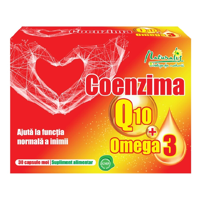 Coenzima Q10 + Omega 3, 30 capsule moi, Naturalis 