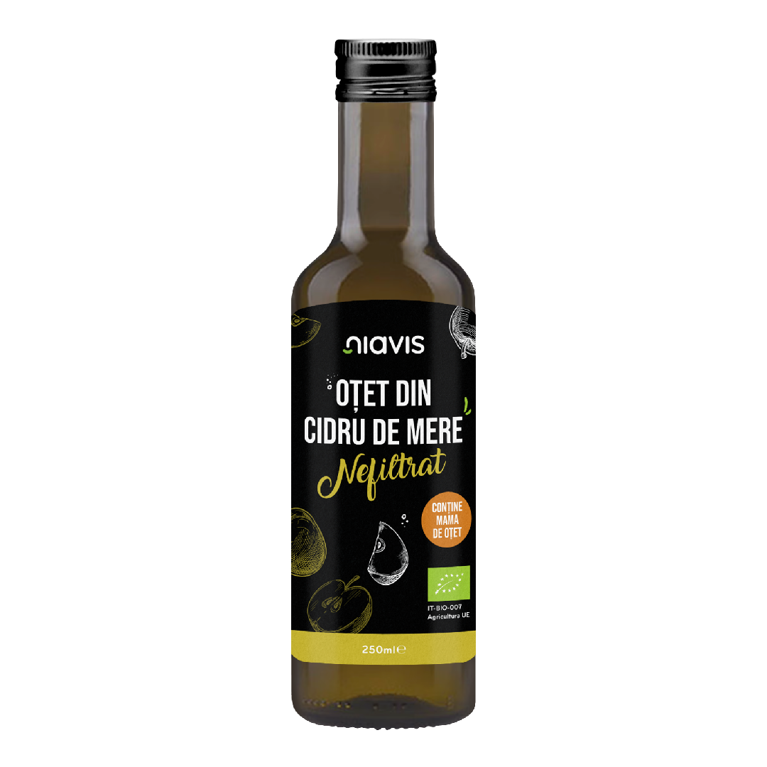 Otet Bio din cidru de mere nefiltrat, 250 ml, Niavis