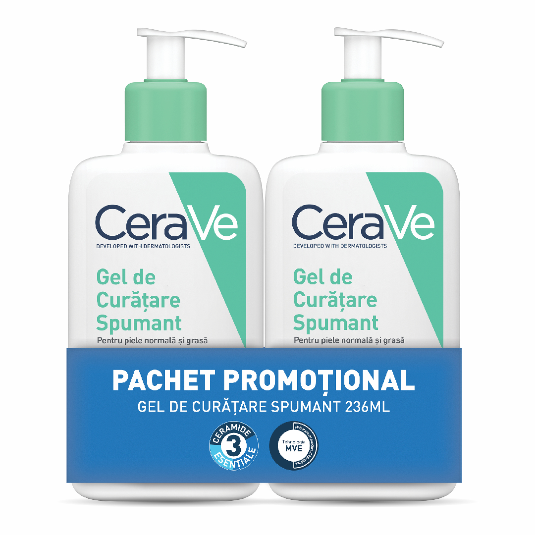 Pachet Gel curatare spumant, 2*236 ml, CeraVe 