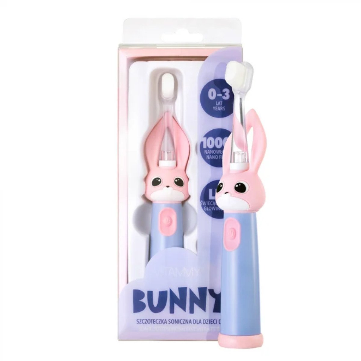 Periuta de dinti electrica Vitammy Bunny Pink, pentru copii 0-3 ani