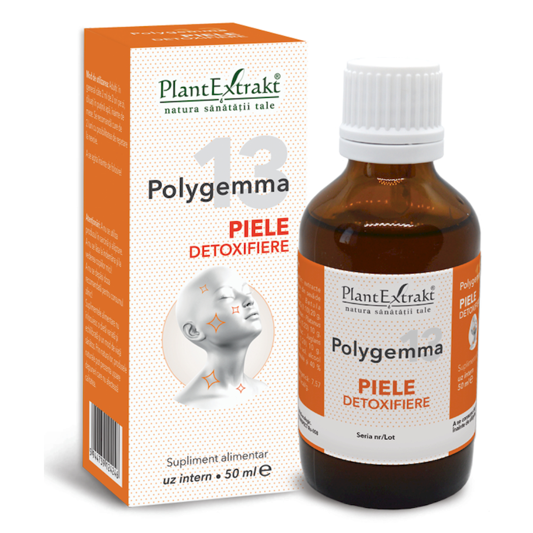 Polygemma 13 Piele detoxifiere, 50 ml, Plant Extrakt