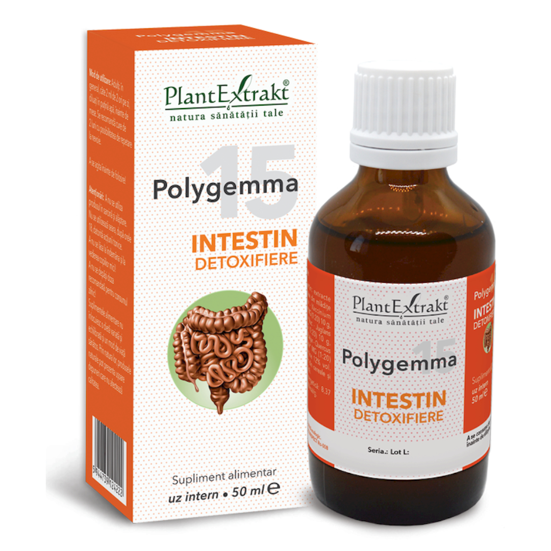 Polygemma 15, Intestin detoxifiere, 50 ml, Plant Extrakt