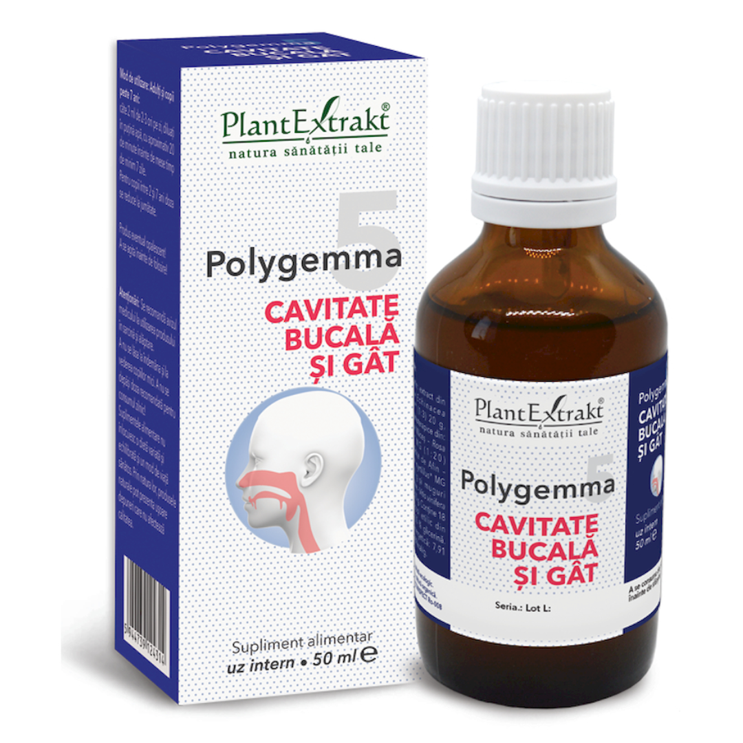 Polygemma 5, Cavitate bucala si Gat, 50 ml, Plant Extrakt