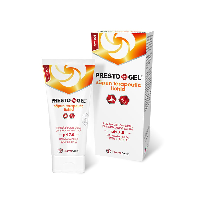 Sapun terapeutic lichid PrestoGel, 100 ml, PharmaGenix