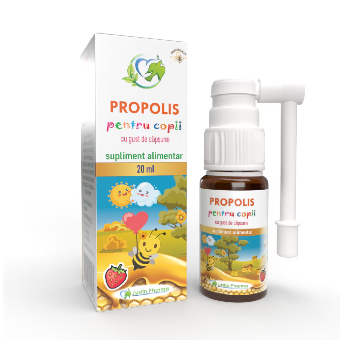 Propolis pentru copii 20 ml, spray gat, Justin pharma