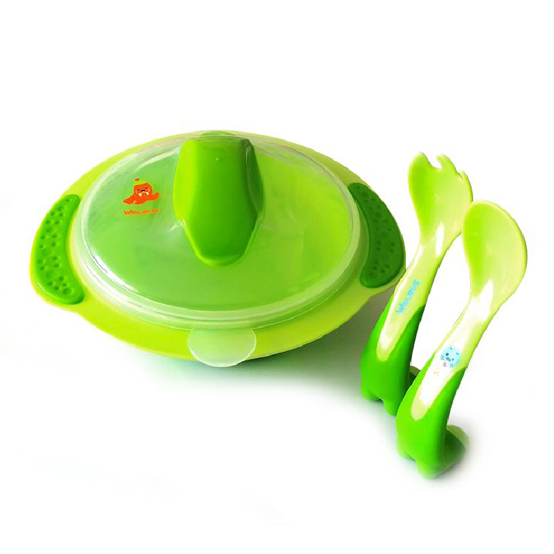 Set boluri in forma de morsa cu tacamuri, verde, PUR