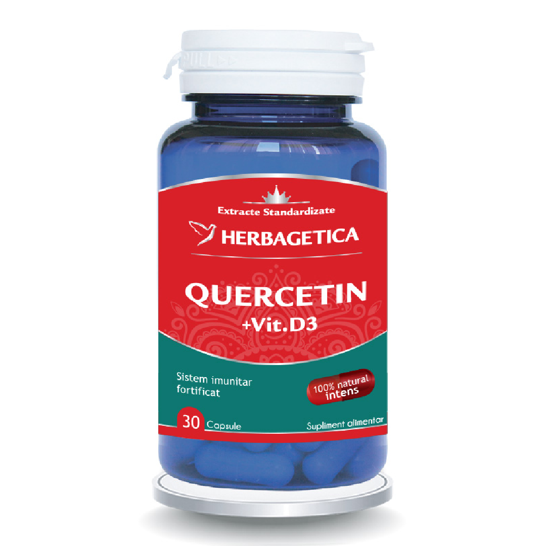 Quercetin cu Vitamina D3, 30 capsule, Herbagetica