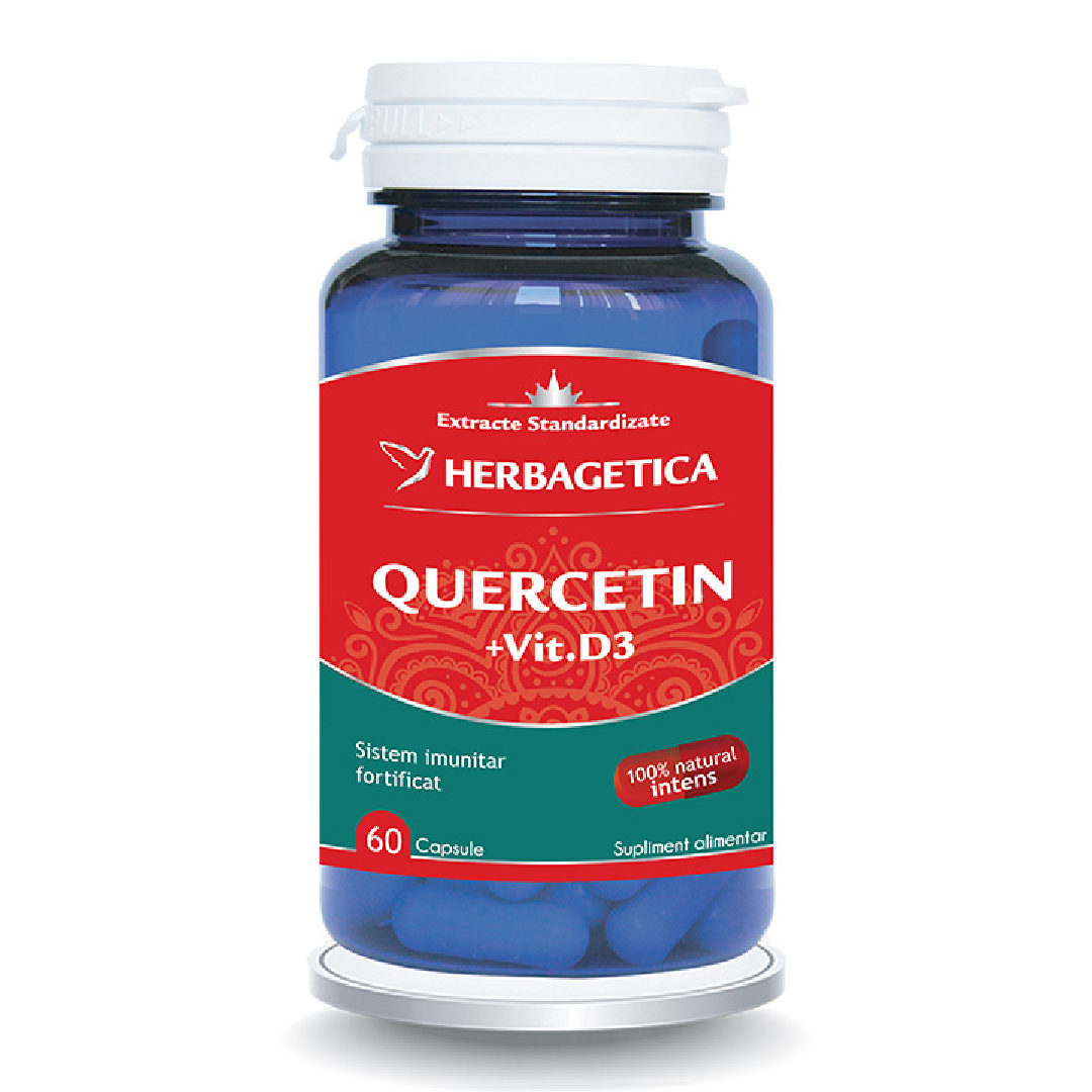 Quercetin cu Vitamina D3, 60 capsule, Herbagetica