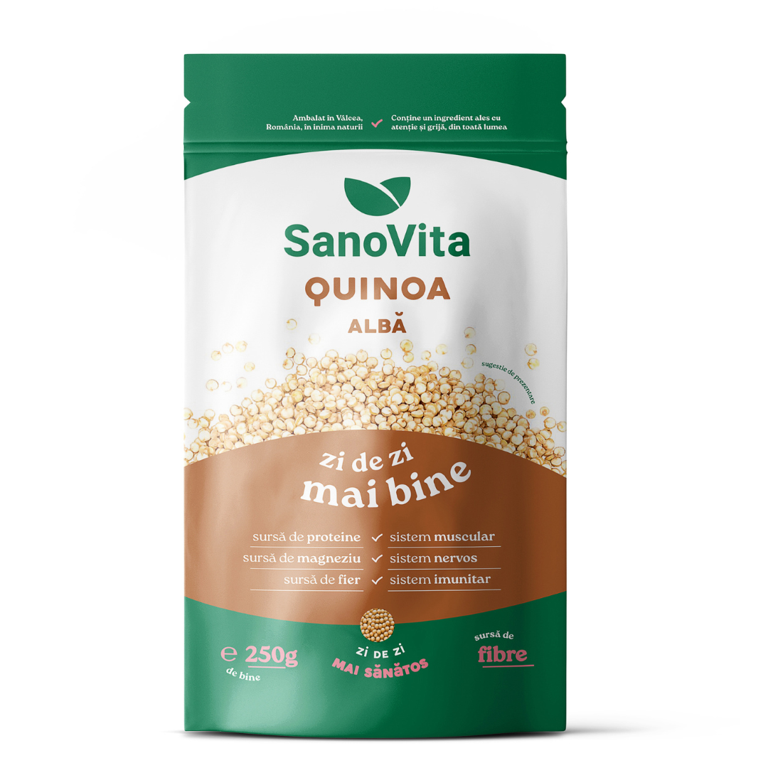 Quinoa alba, punga cu zipper, 250g, Sanovita