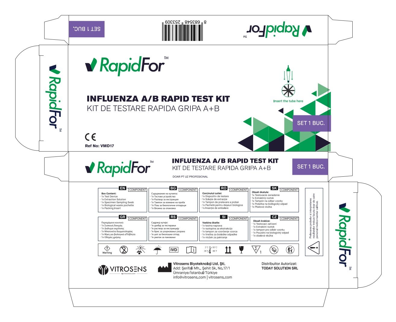 RapidFor Test rapid gripa (Influenza A+B )