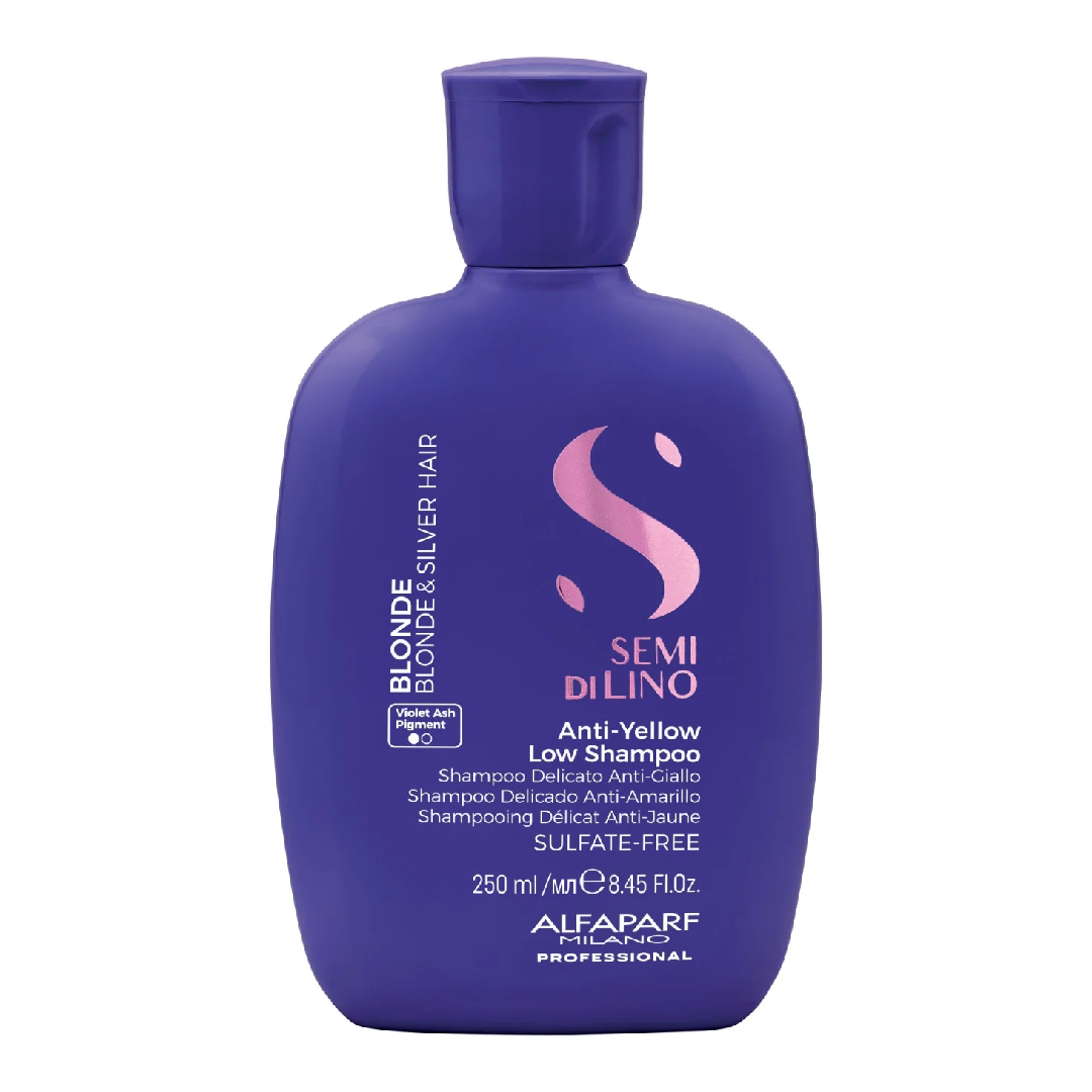 Sampon pentru neutralizarea tonurilor de galben Semi di Lino Blonde Anti-Yello, 250ml, Alfaparf