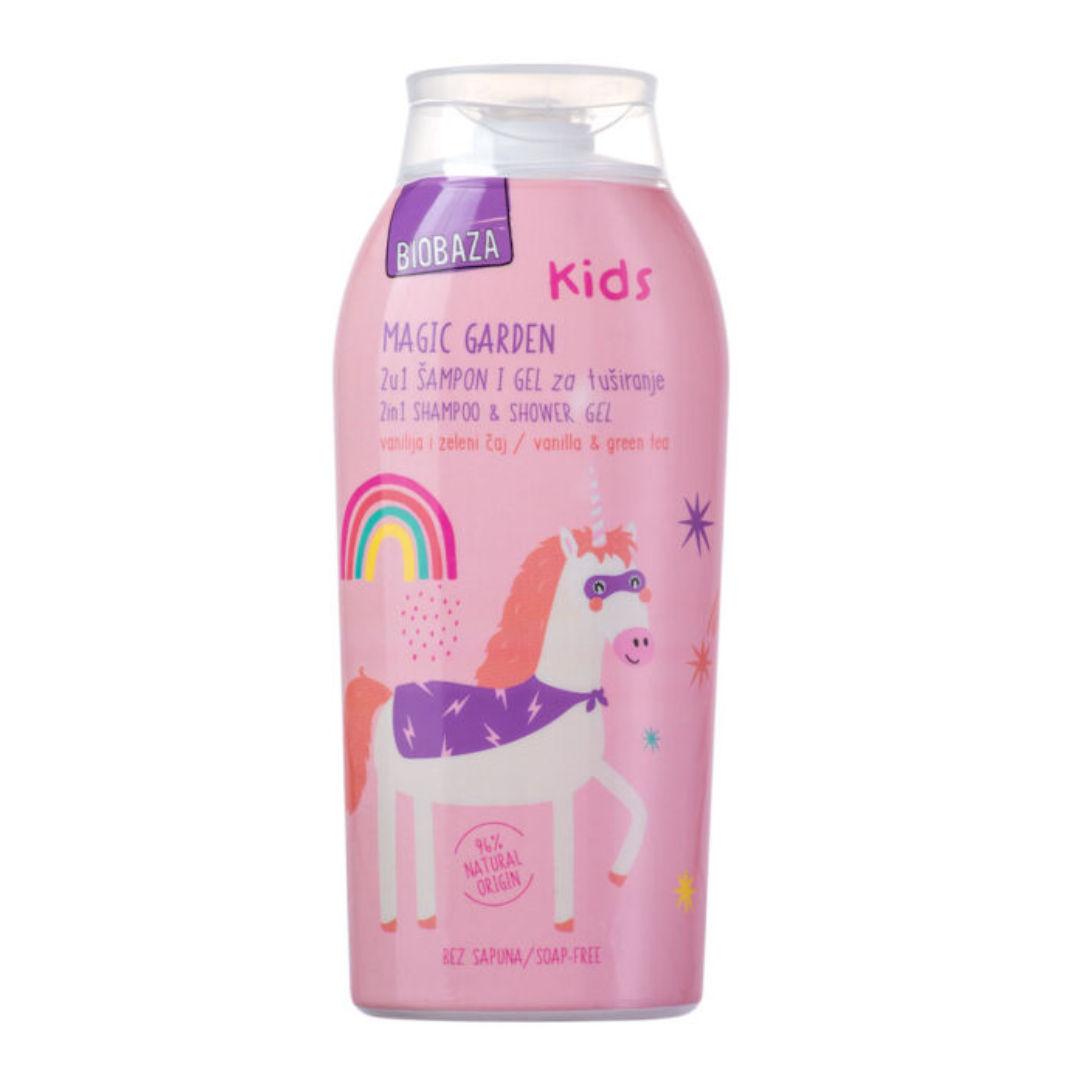 Sampon si gel de dus pentru copii Magic Garden, 250 ml, Biobaza