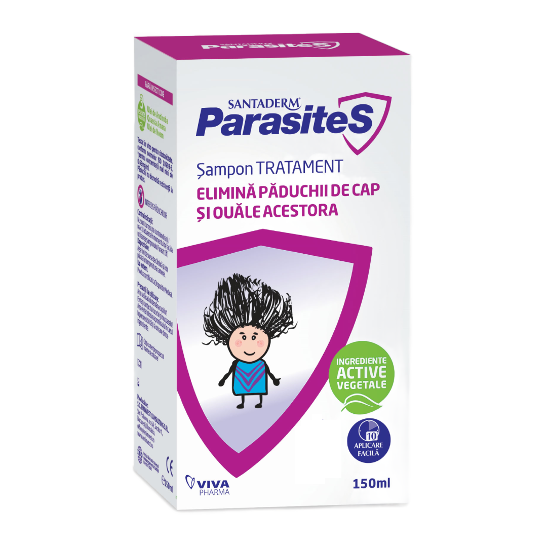 Santaderm Parasites sampon tratament paduchi, 50 ml