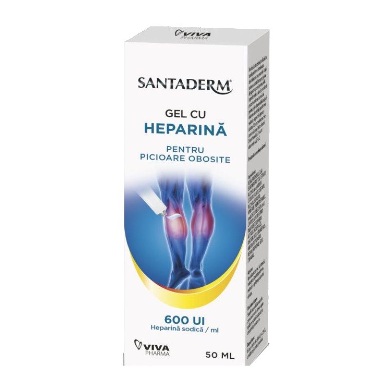 Gel cu heparina 600UI Santaderm, 50 ml, Viva Pharma