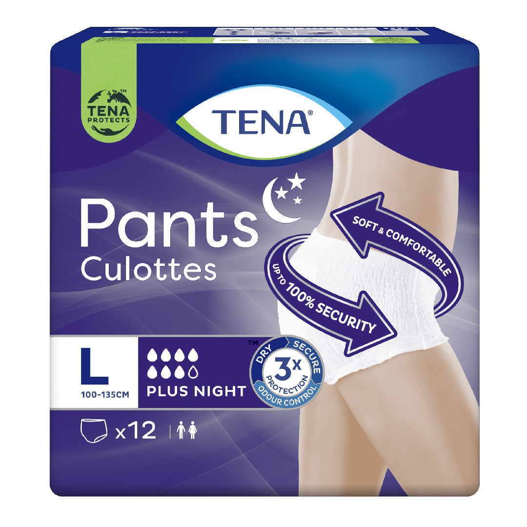 Scutece pentru adulti tip chilot Pants Plus Night, Large, 12 bucati, Tena