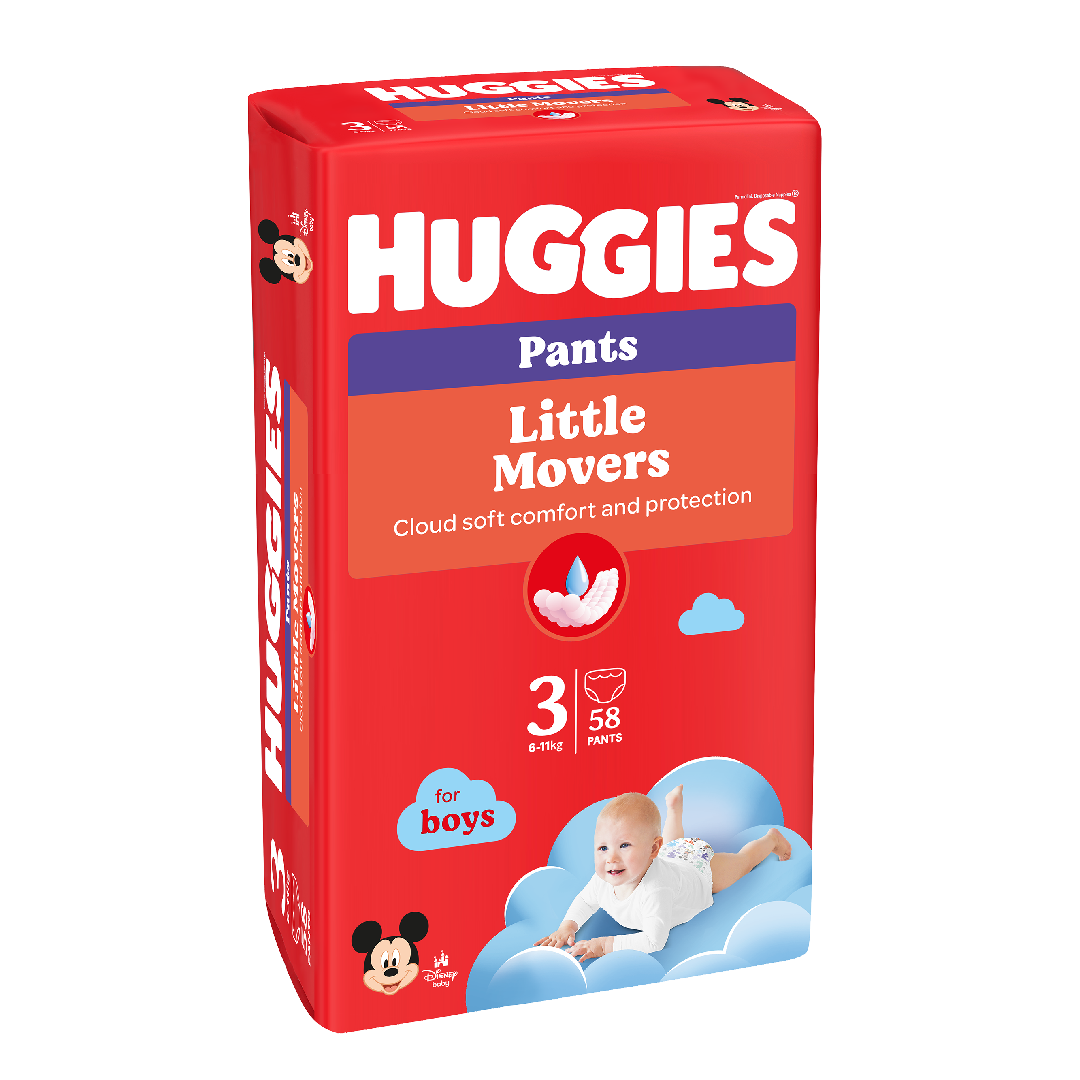 Scutece chilotel, Baieti, Marimea 3, 6-11 kg, 58 bucati, Huggies