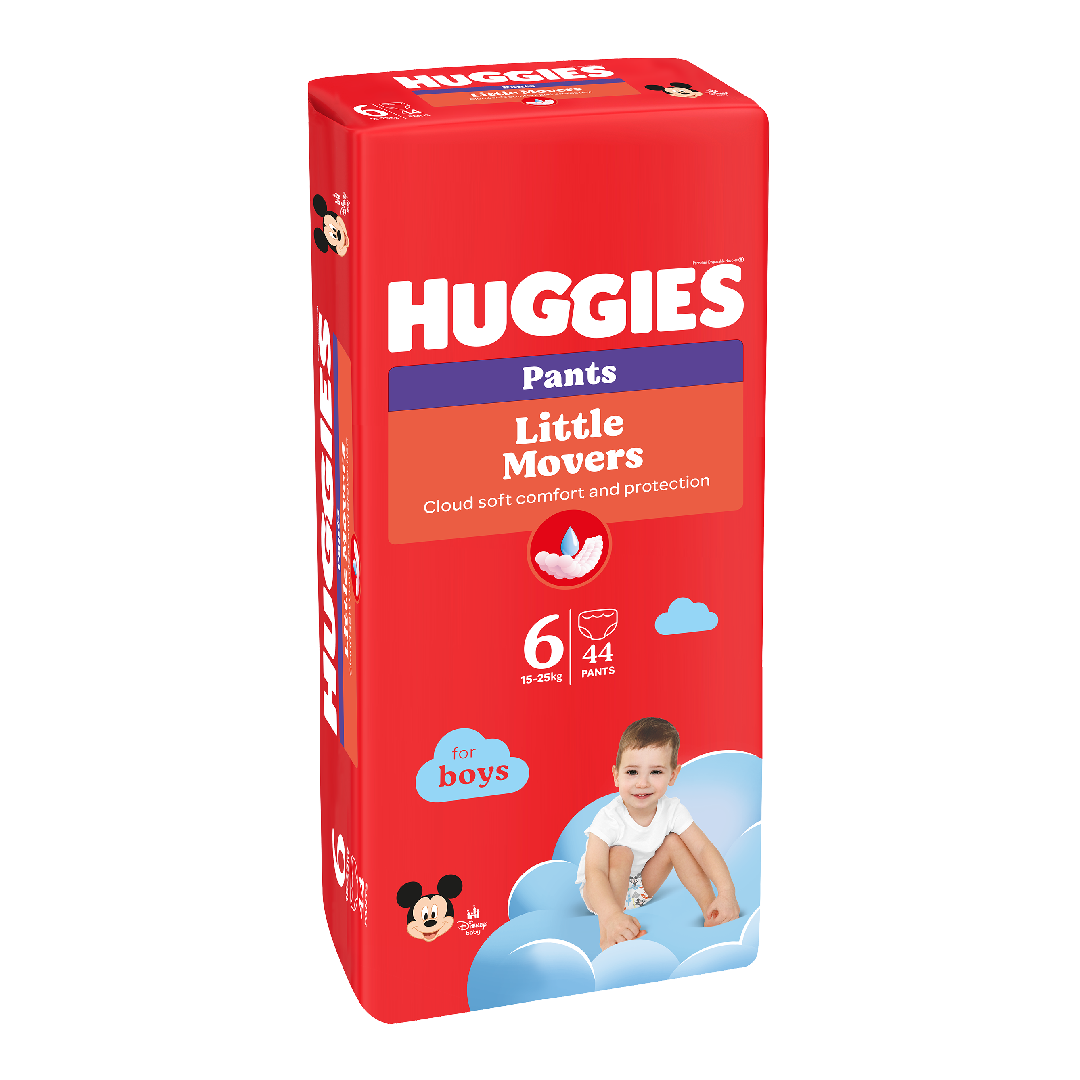 Scutece chilotel, Baieti, Marimea 6, 15-25 kg, 44 bucati, Huggies