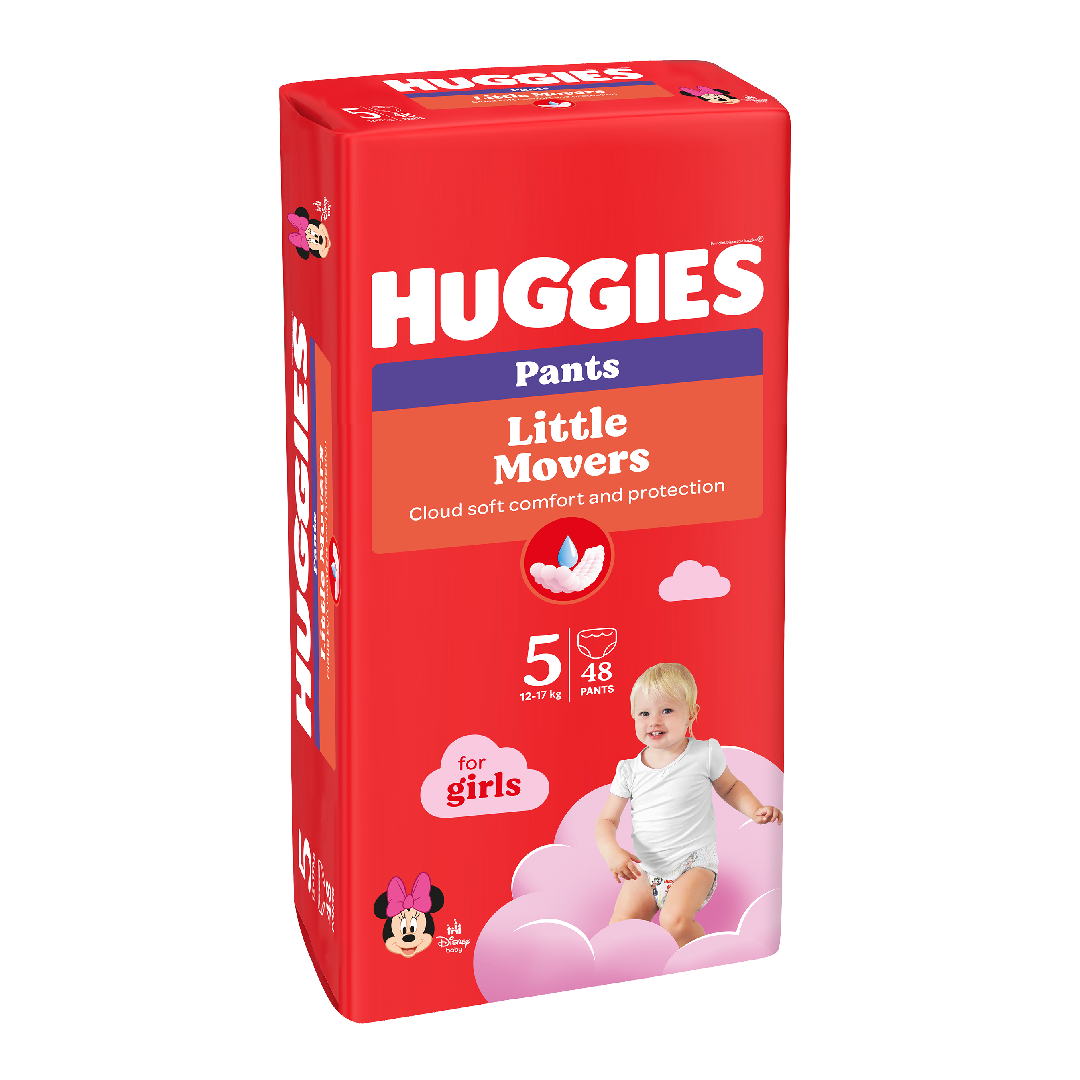 Scutece chilotel, Fetite, Marimea 5, 12-17 kg, 48 bucati, Huggies