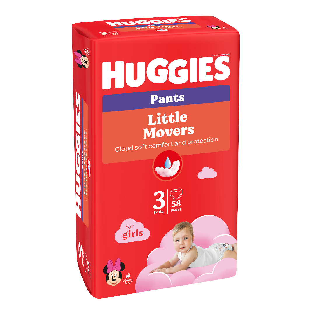 Scutece chilotel, Fetite, Marimea 3, 6-11 kg, 58 bucati, Huggies