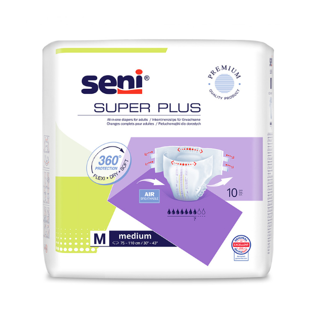 Scutece Super Plus Medium, 10 bucati, Seni