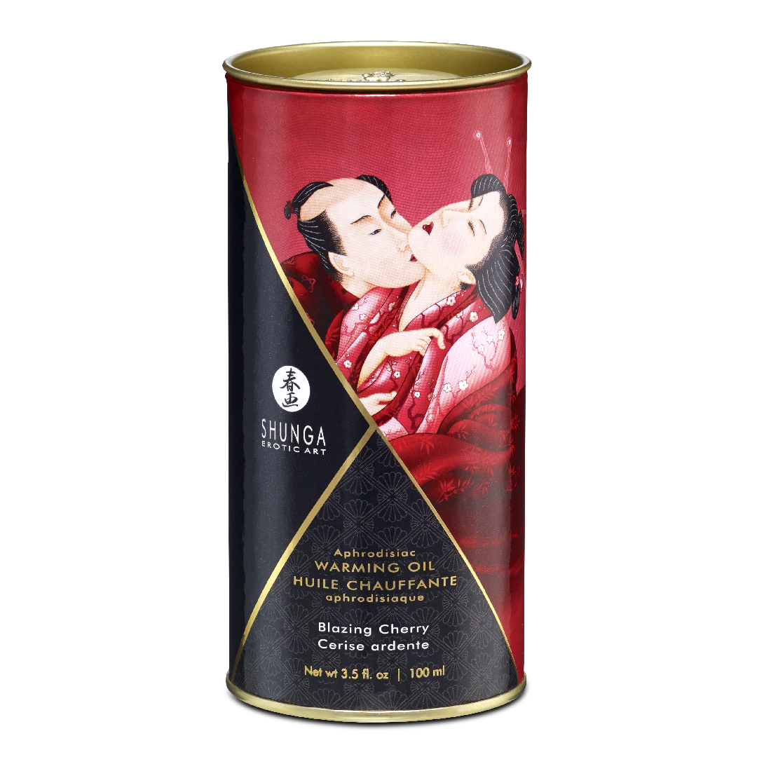 Ulei de masaj cu efect de incalzire Cherry, 100ml, Shunga Erotic Art