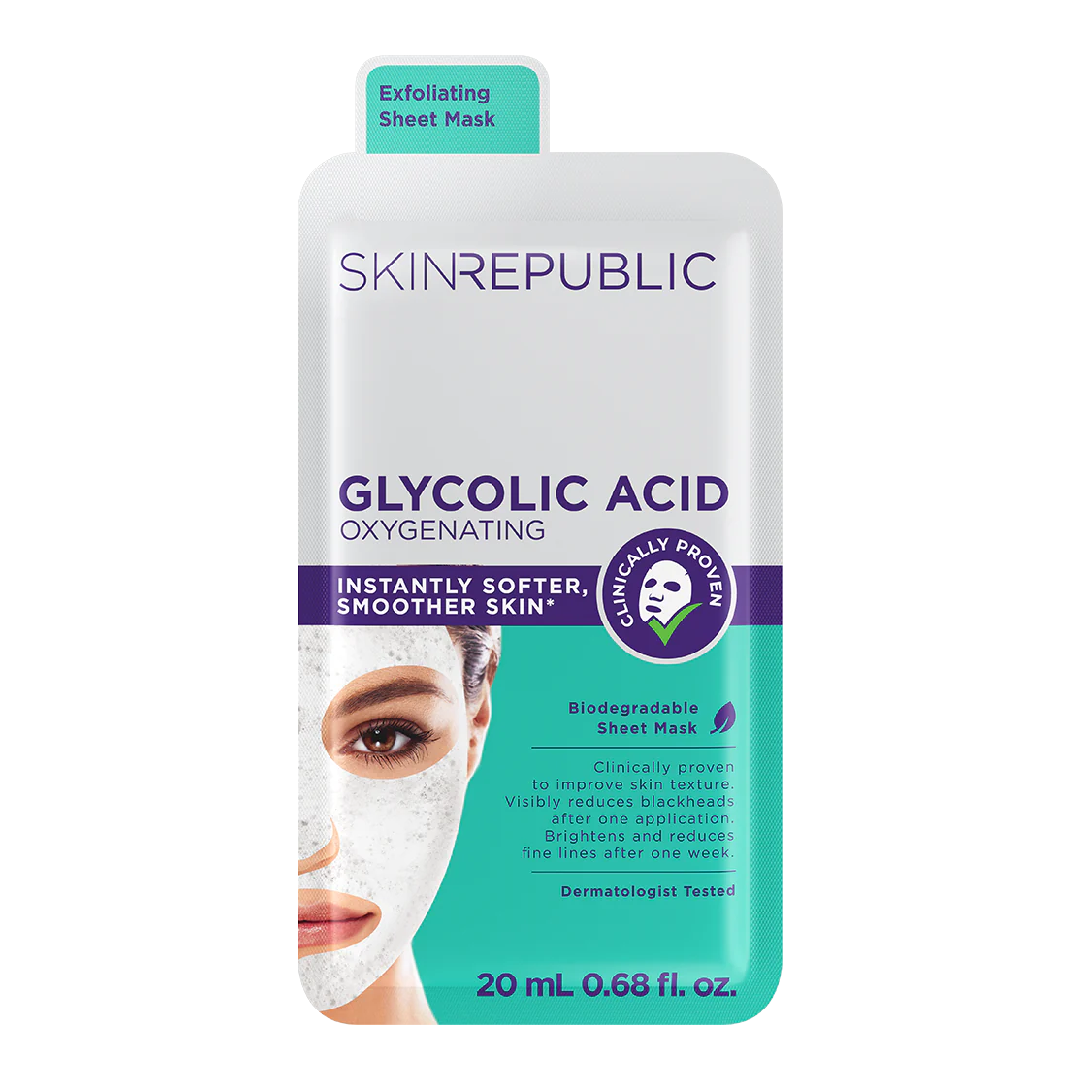 Masca servetel oxigenanta cu acid glicolic, Skin Republic