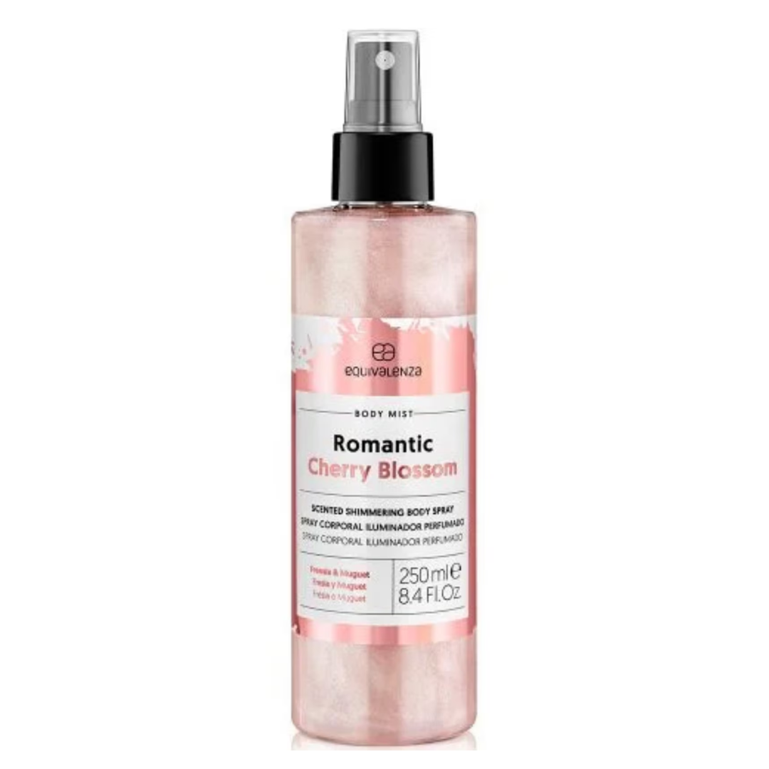 Spray de corp iluminator Romantic Cherry Blossom, 250 ml, Equivalenza