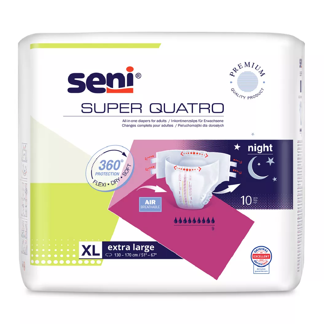 Scutece Super Quatro Extra Large, 10 bucati, Seni