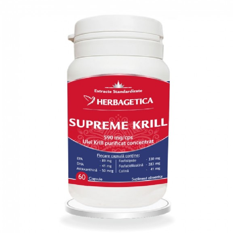 Supreme krill omega 3 forte, 60 capsule, Herbagetica