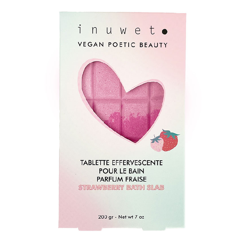 Tableta efervescenta pentru baie, cu parfum de capsuni, 200g, Inuwet