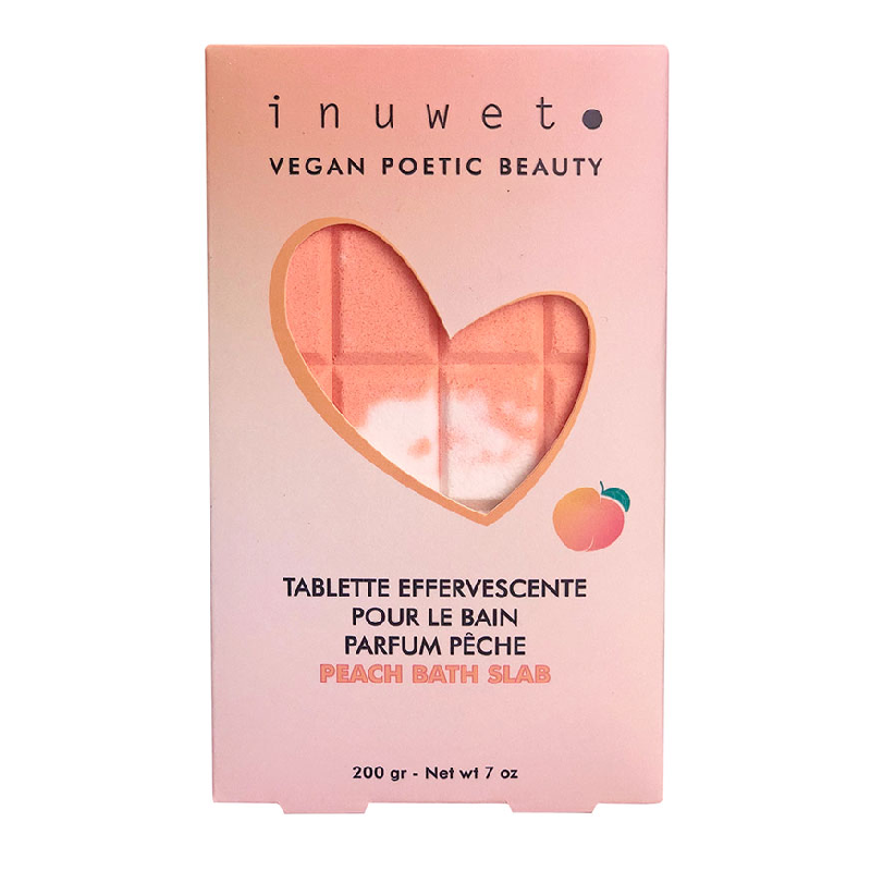 Tableta efervescenta pentru baie, cu parfum de piersica, 200g, Inuwet