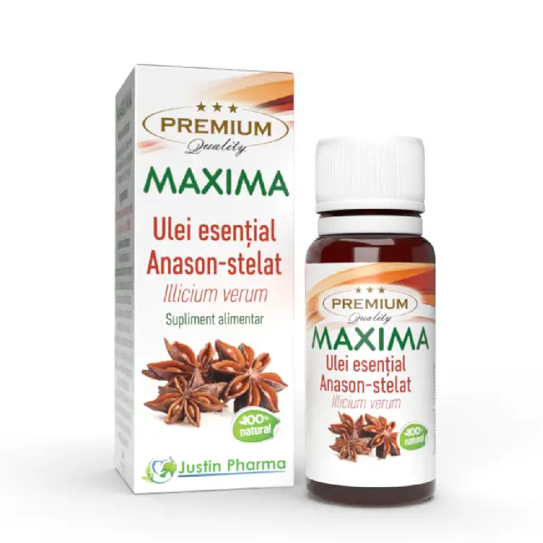 Ulei esential Anason-Stelat Maxima, uz intern, 10 ml, Justin Pharma