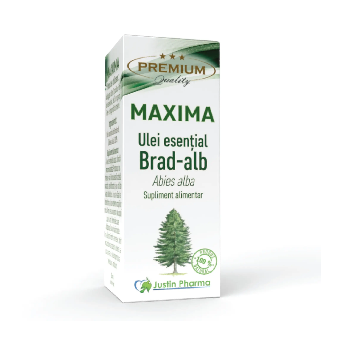 Ulei esential de brad alb Maxima, uz intern, 10 ml, Justin Pharma