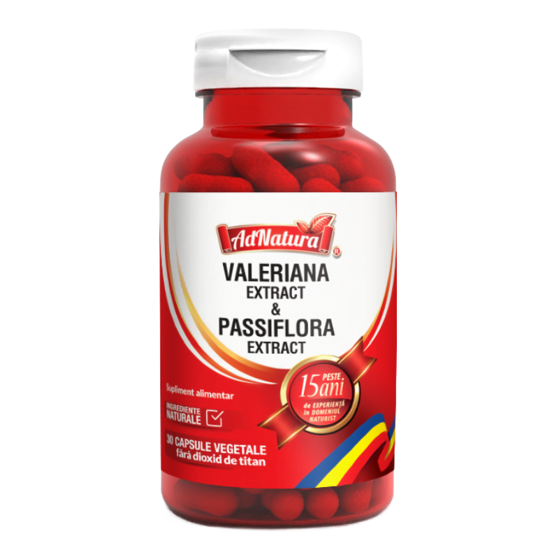 Valeriana + Passiflora, 30 capsule, AdNatura