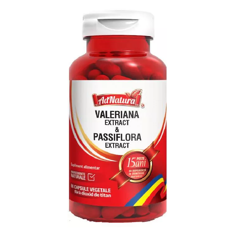 Valeriana + Passiflora, 60 capsule, AdNatura