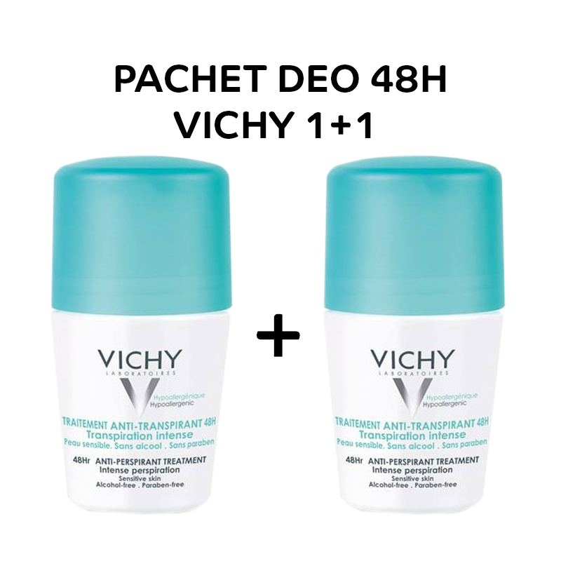 Pachet 2 x VICHY DEO Roll on 48H cu parfum, 50ml