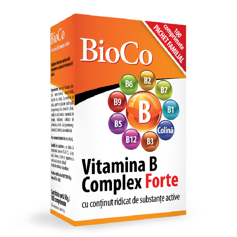 Vitamina B Complex Forte, 100 comprimate, BioCo